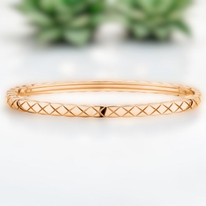 Quilt diamond bangle white gold 18k/gelang quilt emas putih  -Diamond Jewelry