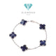Pietersite clover bracelet 18k white gold -Diamond Jewelry