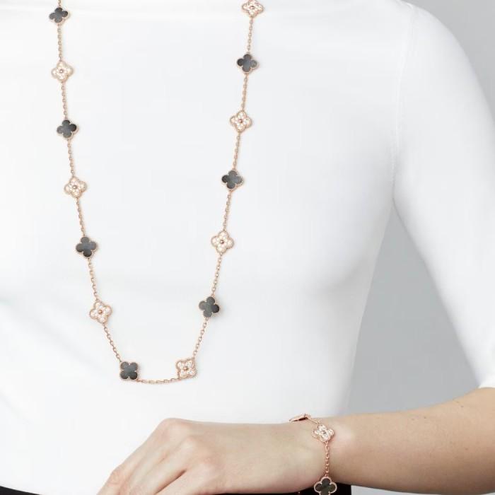 Clover grey pearl and diamond 18k -Diamond Jewelry