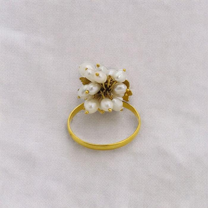 Cincin Emas Mutiara 23K-Diamond Jewelry- 143CMSWP5-HT