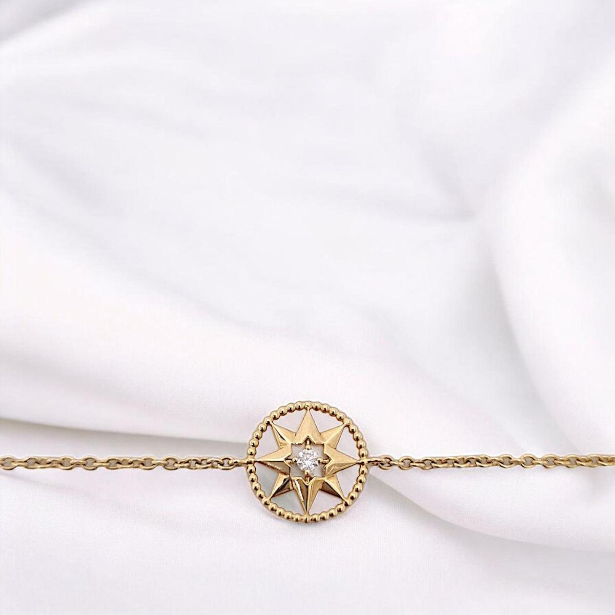 Star Lucky MOP Diamond Bracelet 18K / Diamond Jewelry-381GBD258RY-HT
