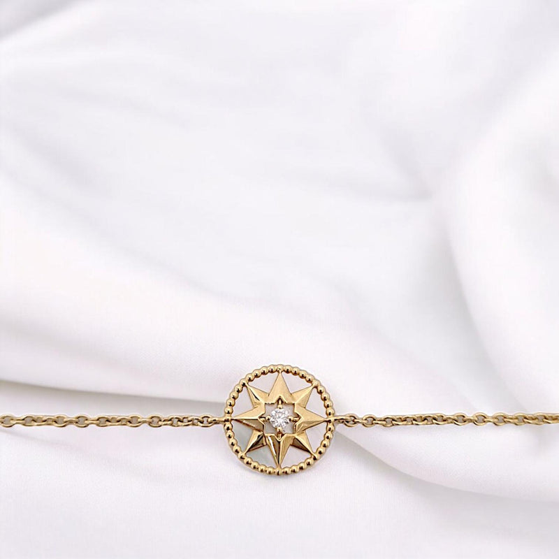 Star Lucky MOP Diamond Bracelet 18K / Diamond Jewelry-381GBD258RY-HT