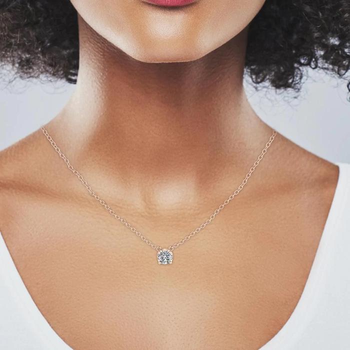Pendant necklace kristal solitaire 18 K gold Diamond Jewelry