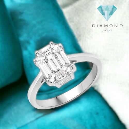 Baguette Kiara diamond ring pie cut 18k-Diamond Jewelry