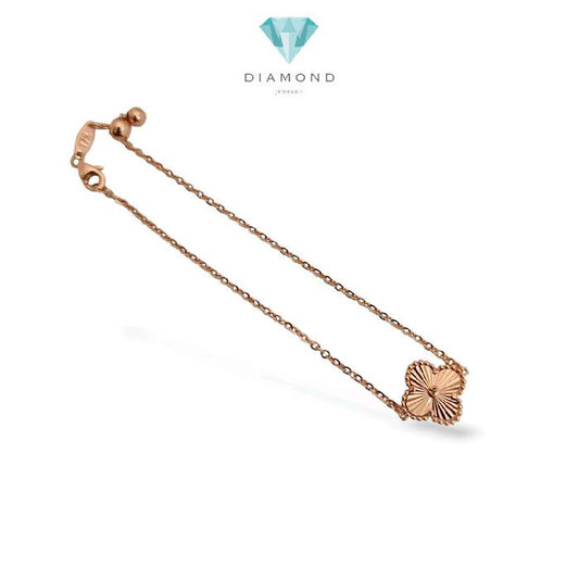 Small Clover Rose Gold Brecelet 17K /  Diamond Jewelry / 486GMS293LS