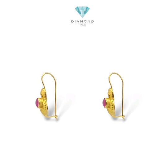Small Ruby Vermeil Gold Earrings 23K / Anting Emas Ruby Vermeil Kecil 23K / Diamond Jewelry / 362AMSWP1