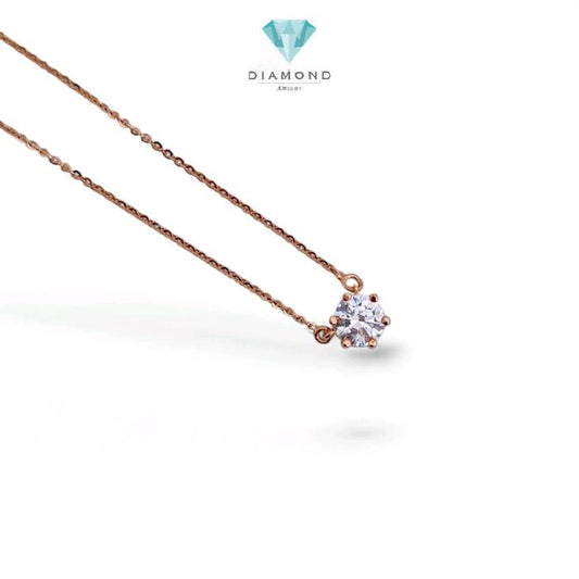 Solitaire Gold Necklace 17K / Kalung Emas Solitaire 17K / Diamond Jewelry / 454KMS184LS