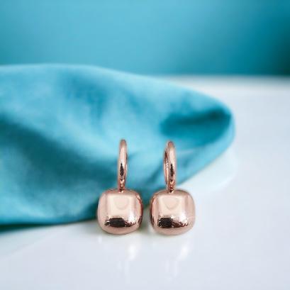 Square Lily Rosegold earring 18k-Diamond Jewelry