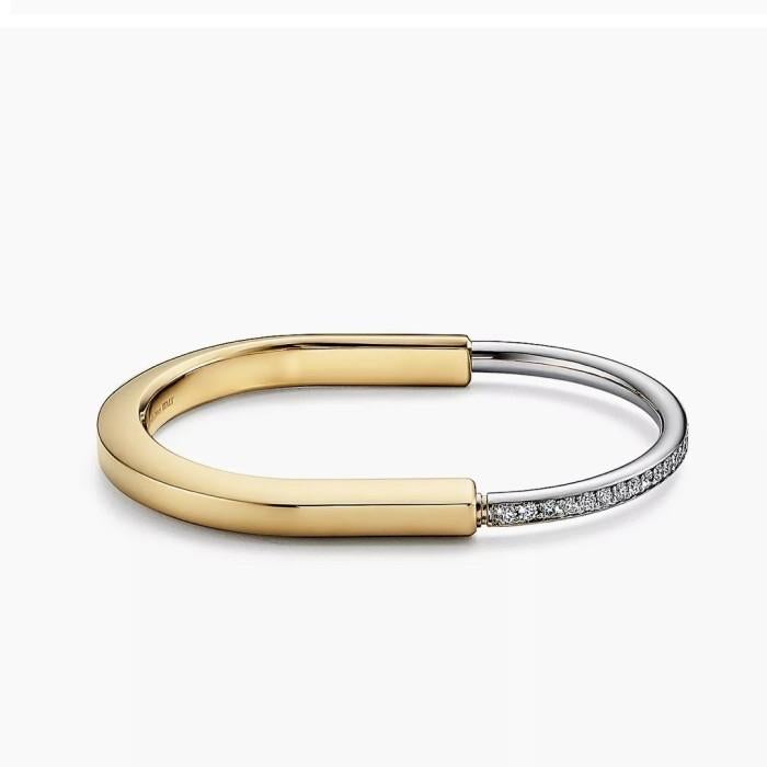 Lock T bangle pave Diamond 18K Gold- Diamond Jewelry