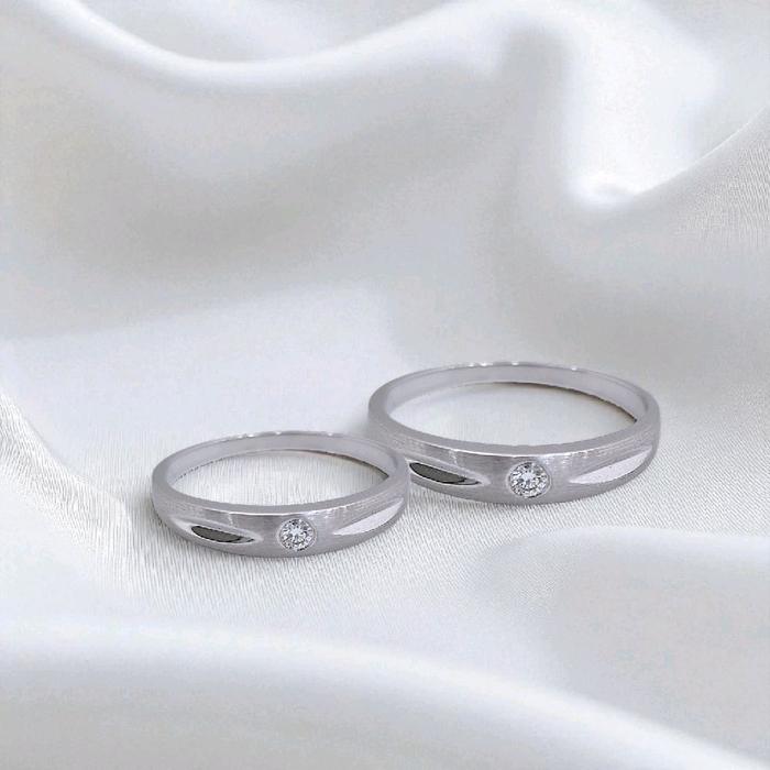 Wedding Ring Solitaire 18K / Cincin Nikah Solitaire 18K / Diamond Jewelry 1CBNKH3420WPLS -2CBNKH3002WPLS