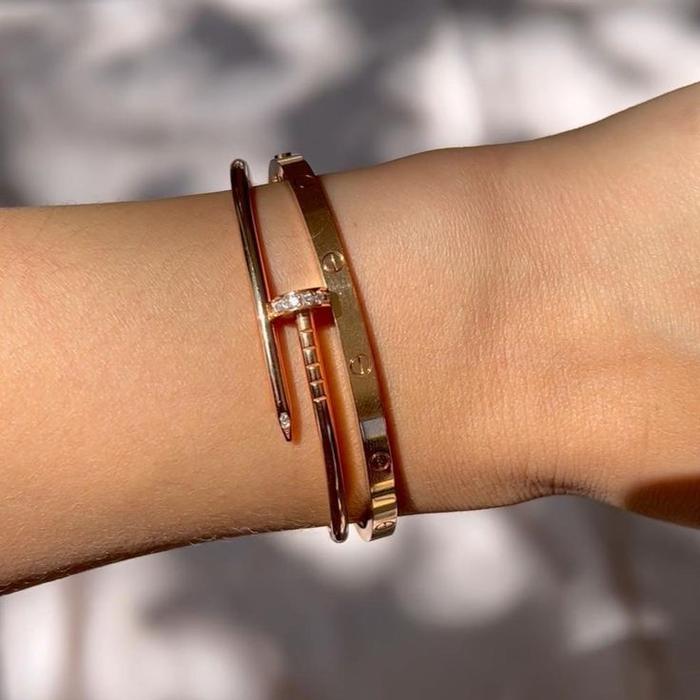 Nail bracelet juste mini diamond 18k bangle crt-Diamond Jewelry