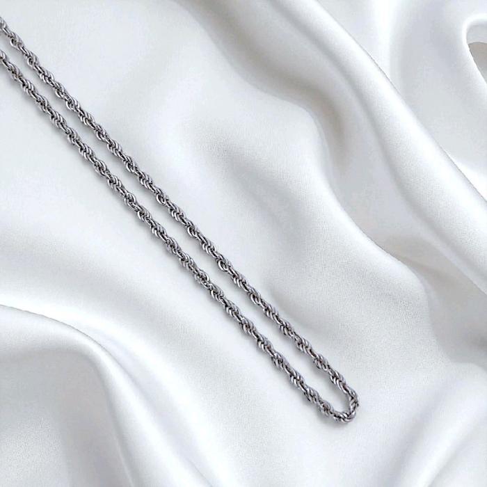 Chain White Gold Necklace 750K / Kalung Rantai Emas Putih 750K / Diamond Jewelry 426KMS086LS-HT