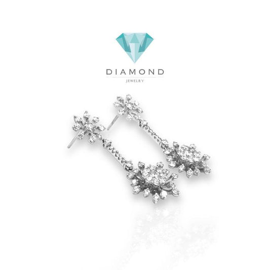 Diamond star matahari earring/anting berlian matahari 18k white gold-Diamond Jewelry