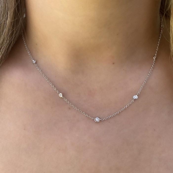 Diamond Elsa  necklace 18k stacking yard- Diamond Jewelry