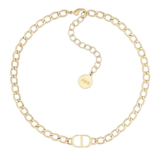CD necklace initial 18k rose gold-Diamond Jewelry