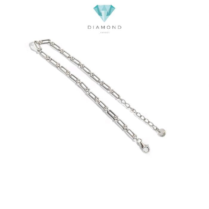 Chain White Gold Brecelet 17K / Diamond Jewelry / 484GMS229LS