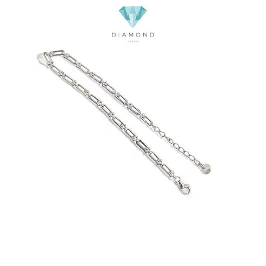 Chain White Gold Brecelet 17K / Diamond Jewelry / 484GMS229LS
