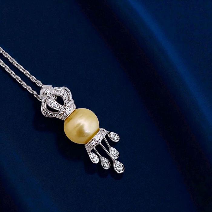 Liontin Crown Pearl Diamond 18K / Diamond Jewelry 5LMGT998WP-(1500HT)