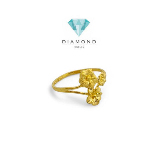 Cincin Mas Model Bunga 24K-Diamond Jewelry