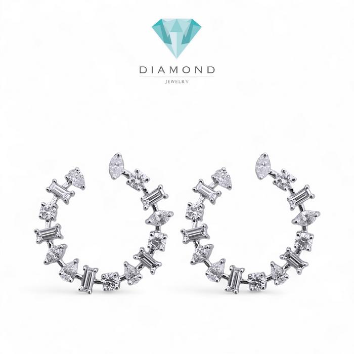 Hoop Diamond Earrings / Diamond Jewelry
