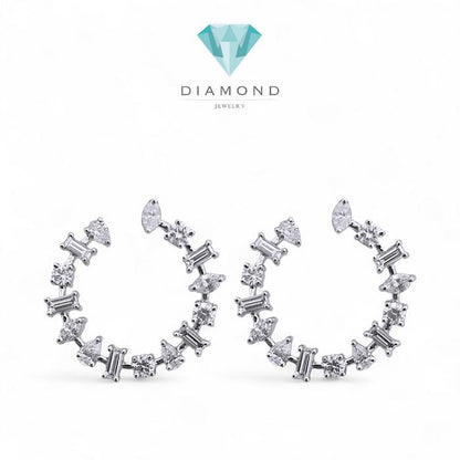 Hoop Diamond Earrings / Diamond Jewelry