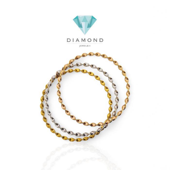 Gelang Emas Keroncong Ulir 3 Warna 22K-Diamond Jewelry-403GMSLS-HT