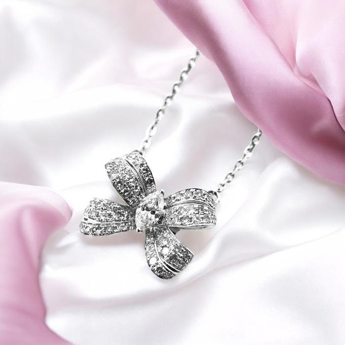 Ribbon Diamond Necklace/Kalung Berlian Pita 18K / Diamond Jewelry