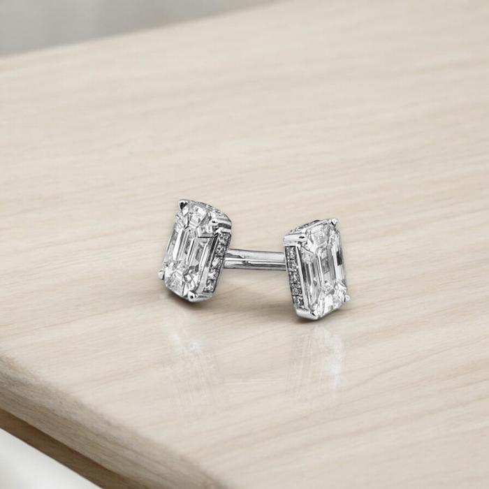 Diamond piecut emerald earring-anting berlian kotak 18k-Diamond Jewelry