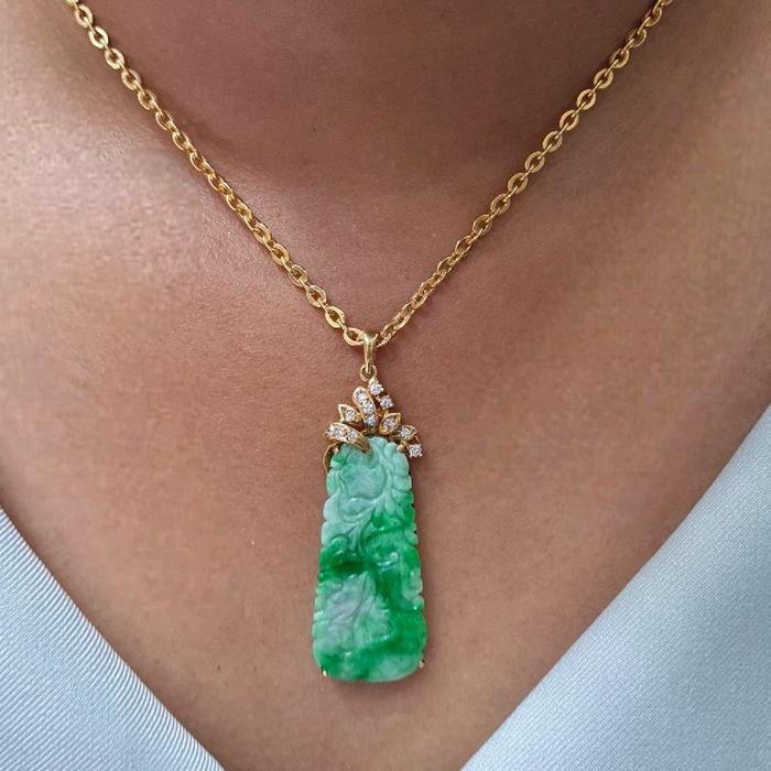 Liontin Jade Diamond 18K / Diamond Jewelry 23BLKV26050WP-HT