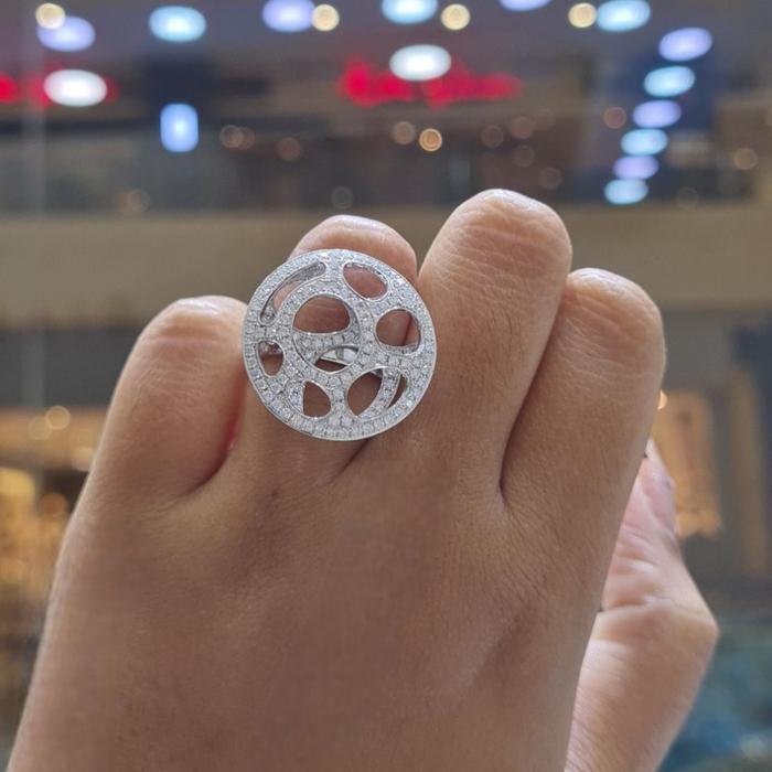 Circle Diamond Ring 18K / Diamond Jewelry