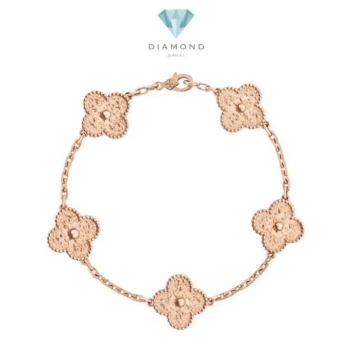 Vca Vintage/sweet alhambra gold bracelet 18K Gold Diamond Jewelry