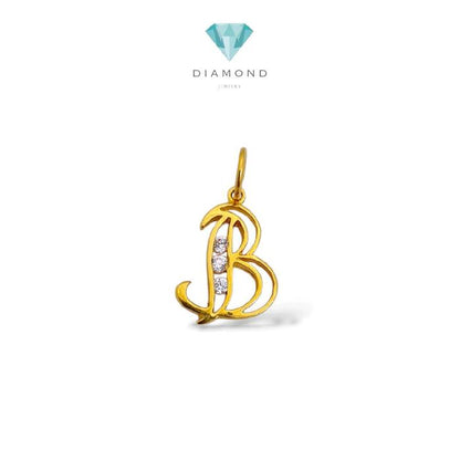 Gold Letter B Pendant 23K / Liontin Emas Huruf B 23K / Diamond Jewelry / 294LMSWP1