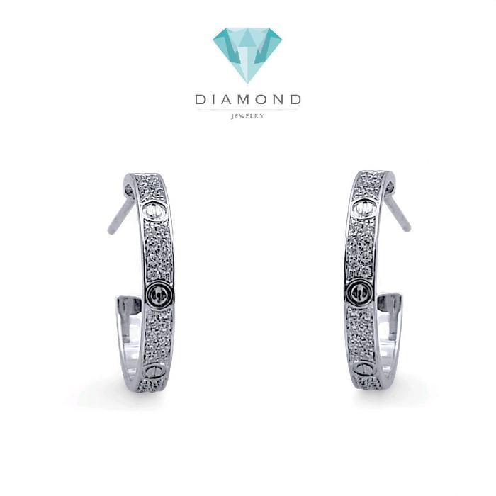 Pave Love Diamond Earring 18K / Anting Berlian Pave Love 18K / Diamond Jewelry 97ABD89000AB-HT