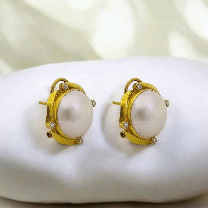 Anting Mutiara Emas 23K Diamond Jewelry 14AM12WP-HT