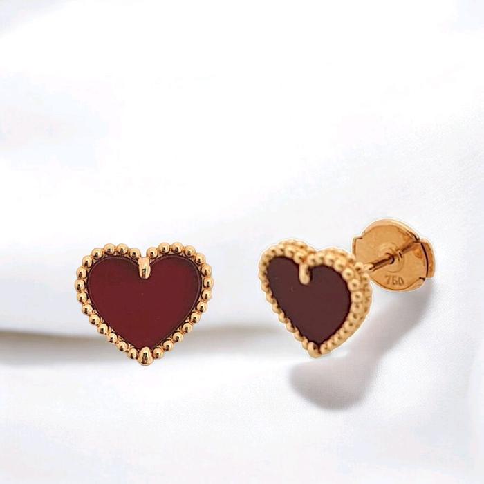 Love Charnelian Earring 18K / Diamond Jewelry 365ABD233RY