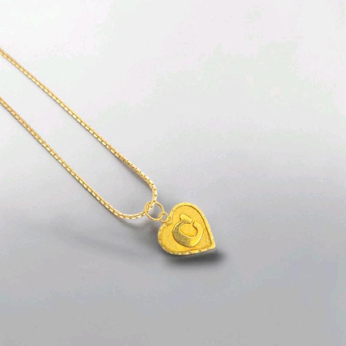 Gold Love Letter C Pendants 23K / Liontin Love Emas Huruf C 23K / Diamond Jewelry / 244LMSWP1