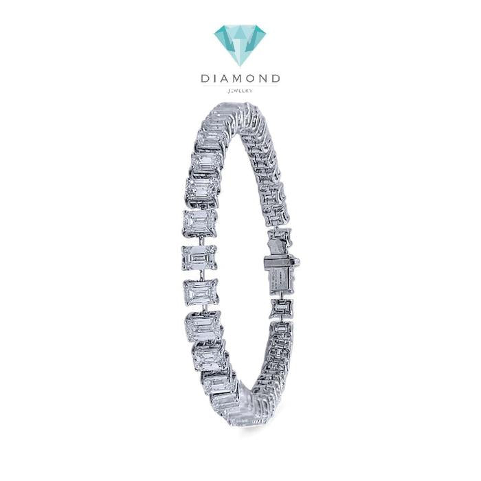 Emerald Tennis Diamond Bracelet 18K / Gelang Tennis Emerald Berlian 18K / Diamond Jewelry-1GB1845SDNEW-HT