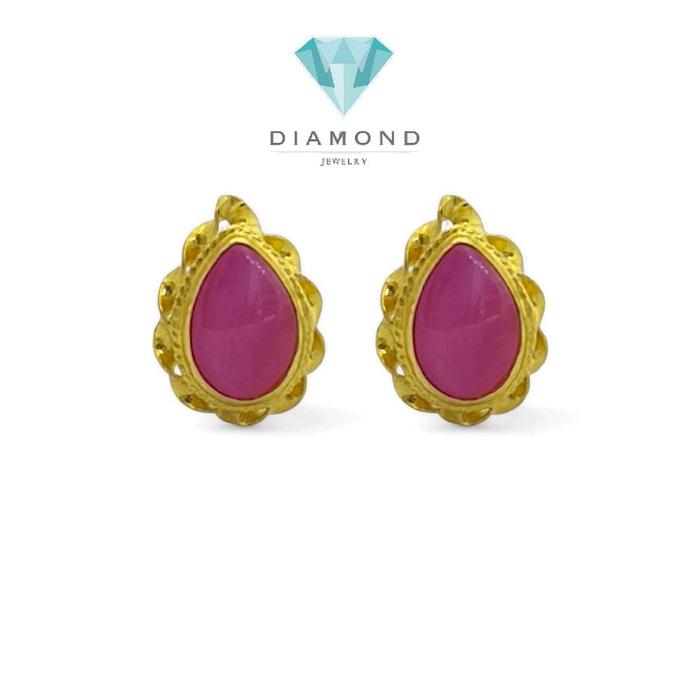 Anting Mas Batu Model Tear drop-Diamond Jewelry-304AMSWP1