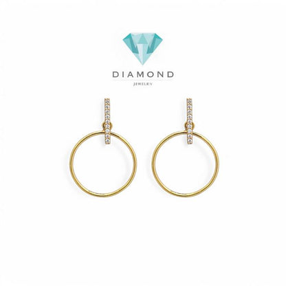 Gold earring anting emas 18k T Diamond Jewelry