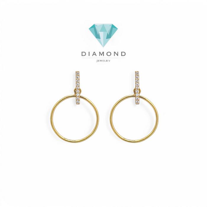 Gold earring anting emas 18k T Diamond Jewelry