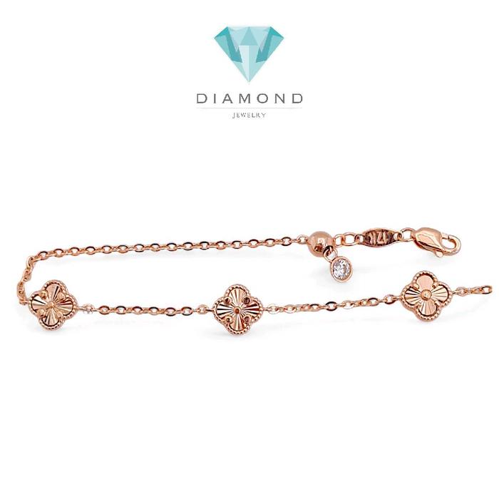 Mini Clover Gold Bracelet 750K / Gelang Emas Clover Kecil 750K / Diamond Jewelry 442GMS329LS-HT