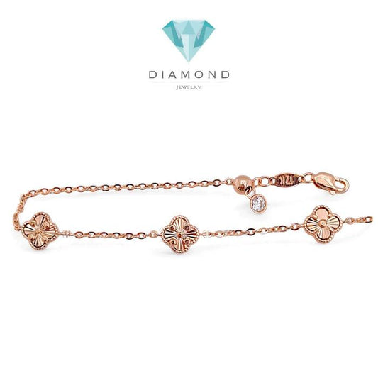 Mini Clover Gold Bracelet 750K / Gelang Emas Clover Kecil 750K / Diamond Jewelry 442GMS329LS-HT