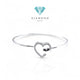 Double Heart Bangle Diamond 18K/ gelang berlian hati asli emas 18k - Diamond Jewelery