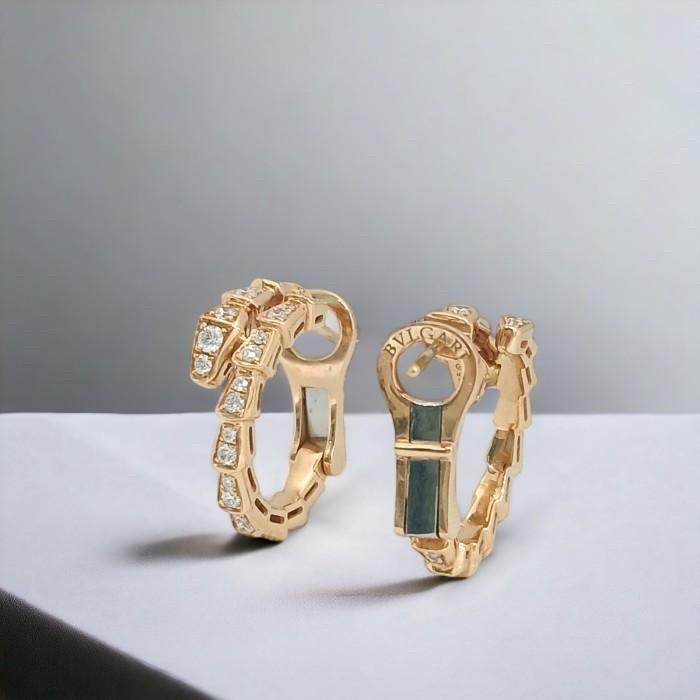 Ulo diamond earring 18k gold viper- Diamond Jewelry
