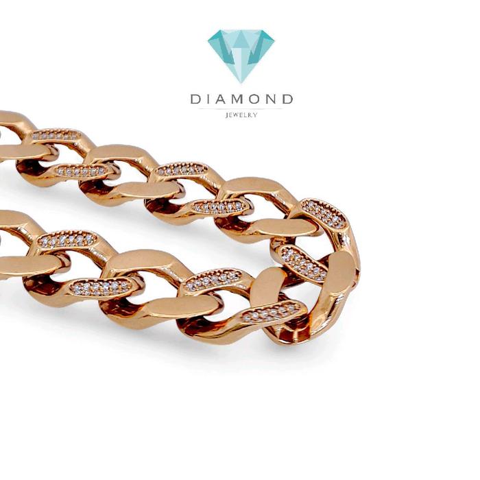 Cuba Chain Diamond Bracelet 18K / Gelang Berlian Cuba Chain 18K / Diamond Jewelry-1GB2494SDNEW-HT