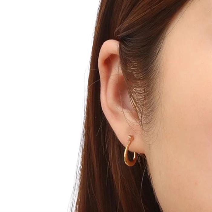 Earring Vintage Simple Hoop  Gold 18K -Diamond Jewelry-96GBD600CHLS-HT