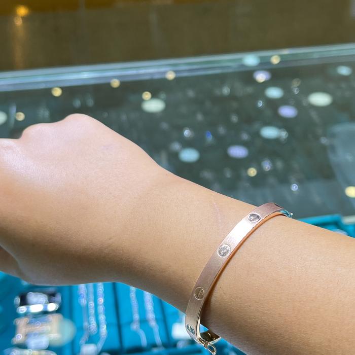 Love Bracelet 750K Matt Gold / Gelang Emas Cinta-411GMS1008LS-HT