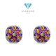 Flower Diamond Earring 18K / Diamond Jewelry 3BAKV36960WP
