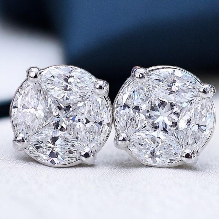 Esperansa diamond solitare earring 18k white gold-Diamond Jewelry