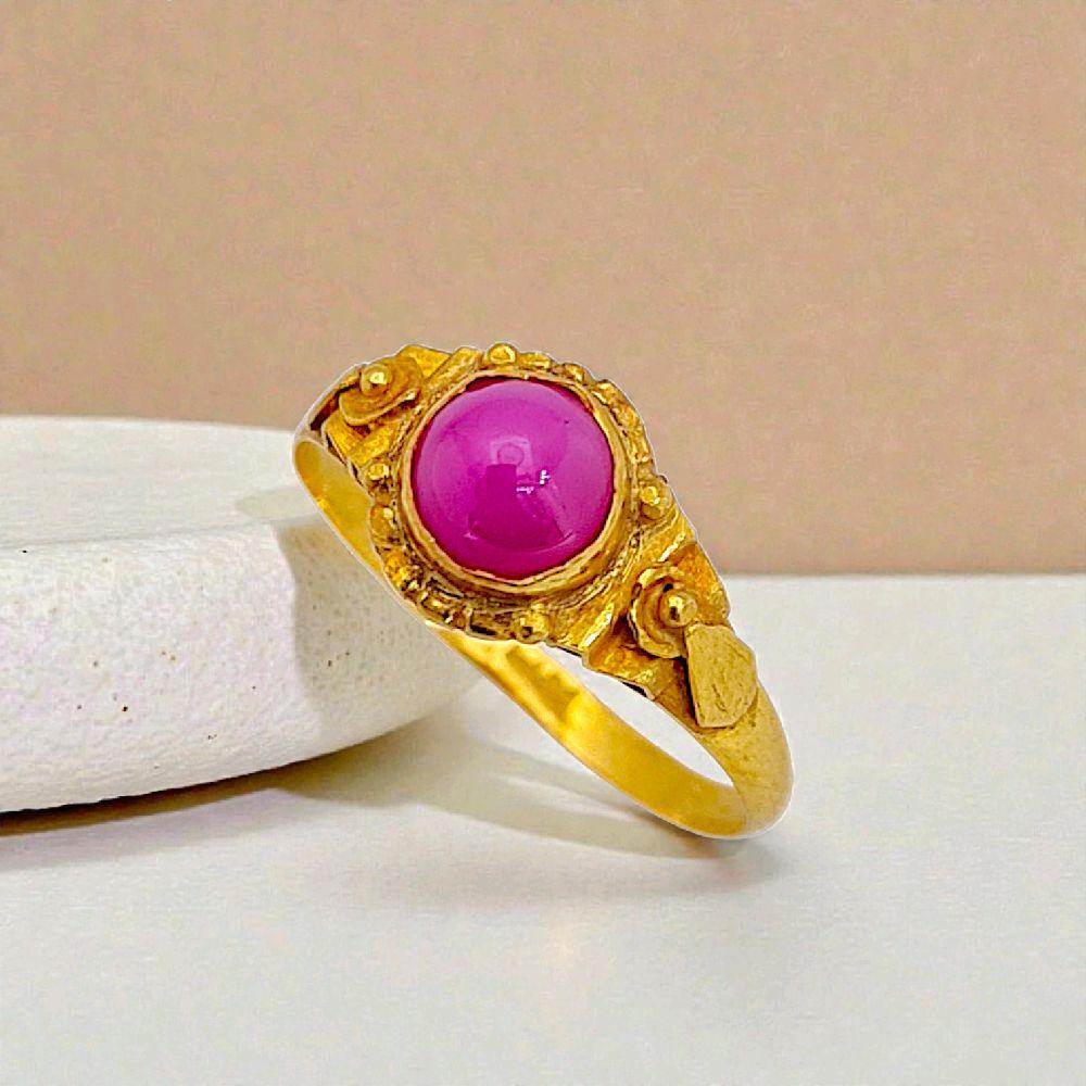 Pink Solitaire Gold Ring 23K / Cincin Emas Solitaire Pink 23K / 84CMSWP2